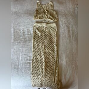 L SPACE Cream Knit Two-Piece Set